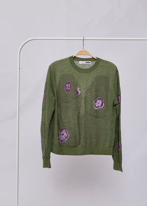 Field Lilac Reversible Wind Flower Sweater