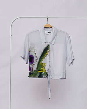 Abstract Print Tie Shirt