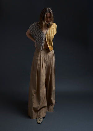 Latte Sorbet Checker Vest Jacket