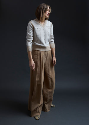 Oat Milk Trompe L'oeil Pullover