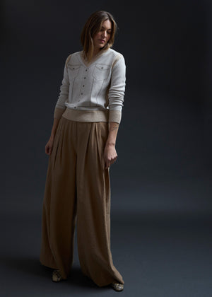 Oat Milk Trompe L'oeil Pullover