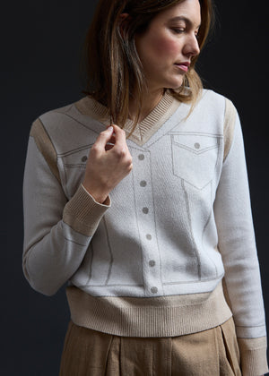 Oat Milk Trompe L'oeil Pullover