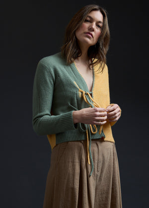 Sage Sorbet Tie Front Cardie