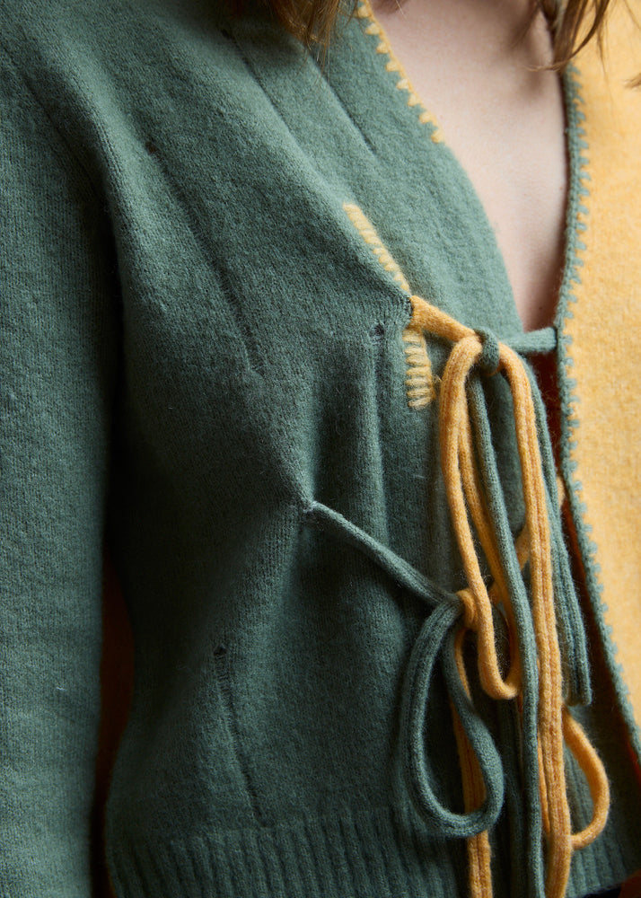 Sage Sorbet Tie Front Cardie
