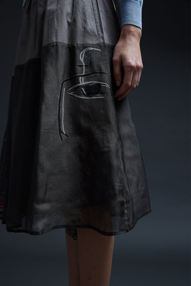 Grey Mixed Media Metti Skirt