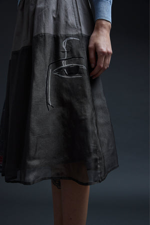 Grey Mixed Media Metti Skirt