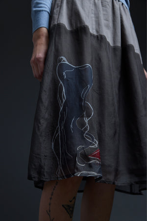Grey Mixed Media Metti Skirt