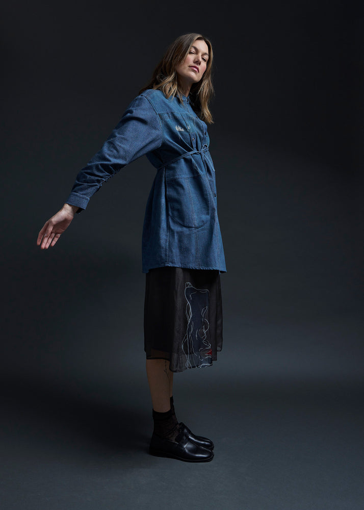 Blue Jeans Trompe L'oeil Long Shirt / Jacket