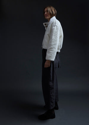 White Eyes Embroidery Reversible Quilted Jacket