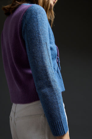 Denim Purple Tie Front Cardie