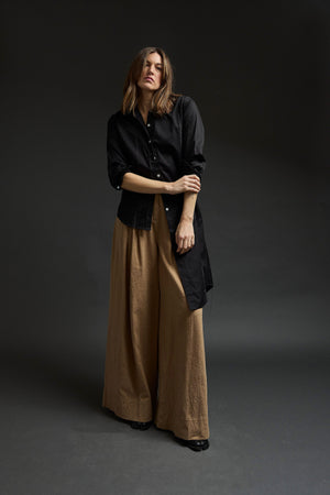Black Mixed Stitches Embroidery Shirt