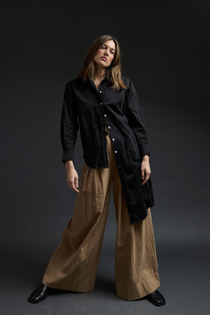Black Mixed Stitches Embroidery Shirt