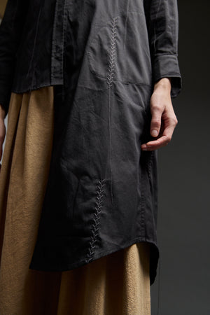 Black Mixed Stitches Embroidery Shirt