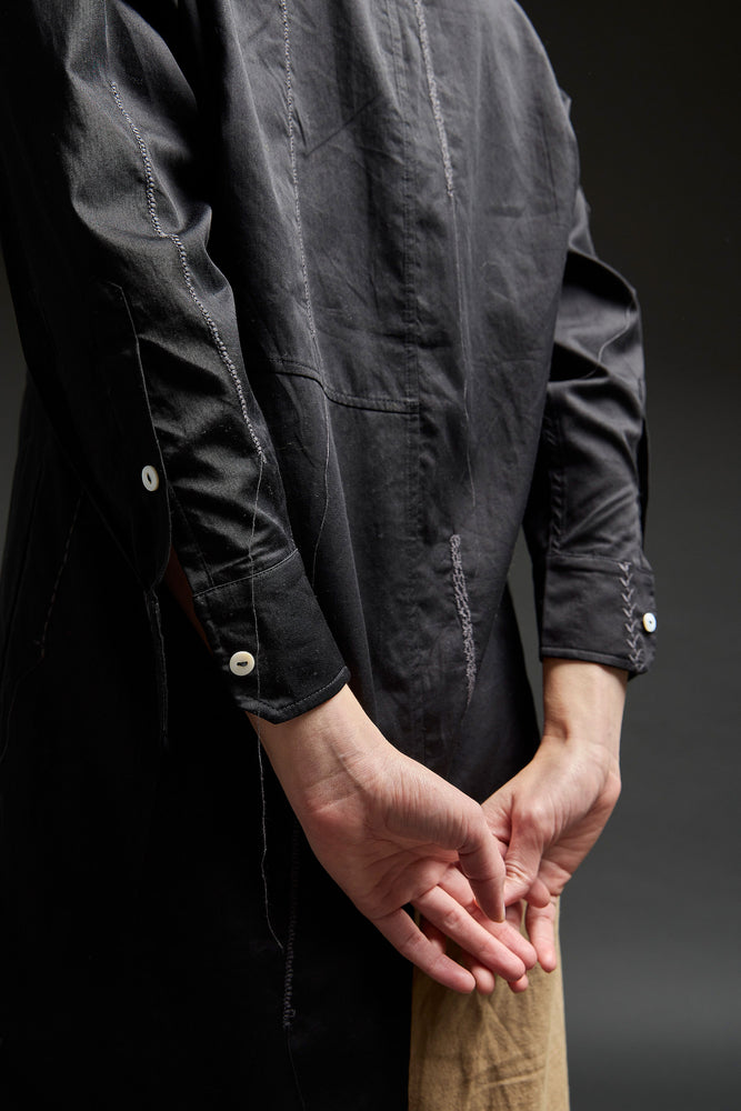 Black Mixed Stitches Embroidery Shirt