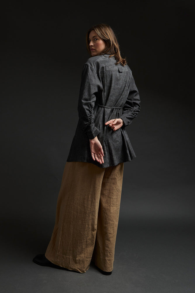 Charcoal Jeans Trompe L'oeil Long Shirt / Jacket