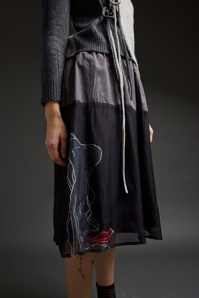 Taupe Mixed Media Metti Skirt