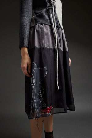 Taupe Mixed Media Metti Skirt