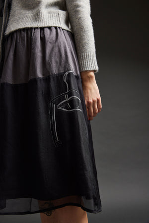 Taupe Mixed Media Metti Skirt