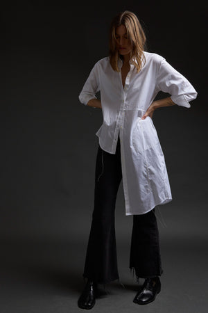 White Mixed Stitches Embroidery Shirt