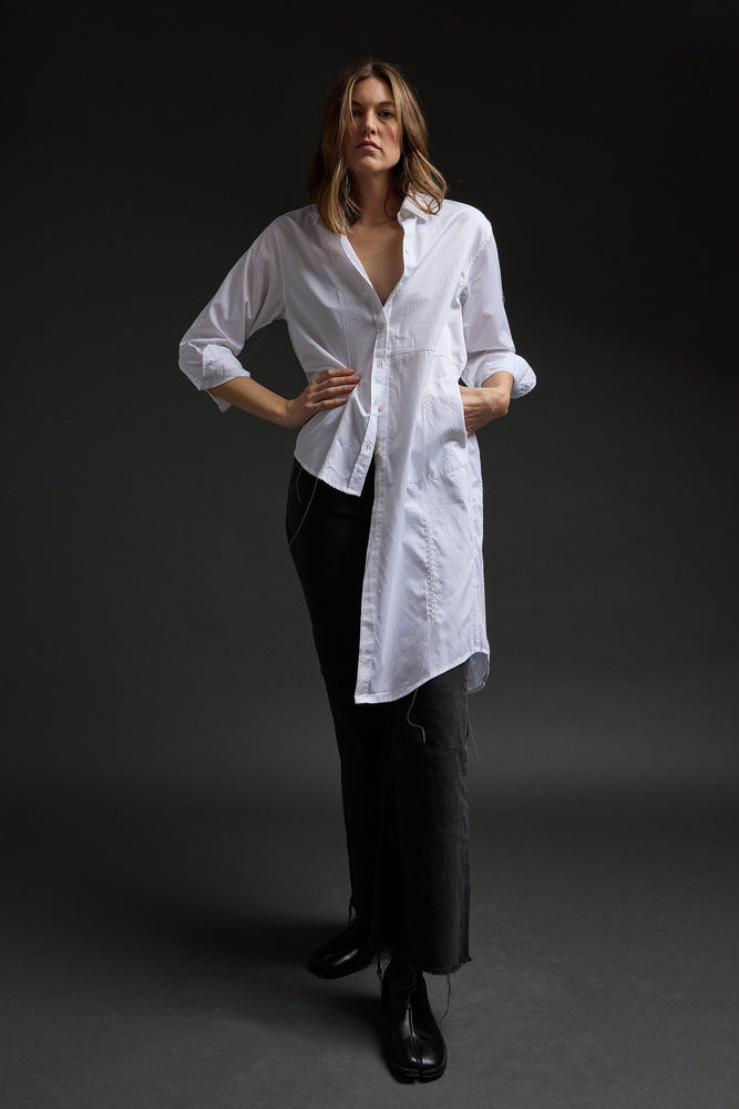 White Mixed Stitches Embroidery Shirt