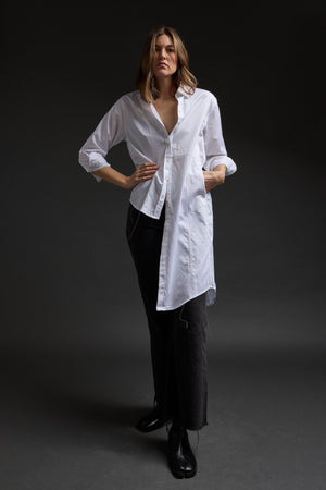 White Mixed Stitches Embroidery Shirt