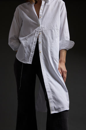 White Mixed Stitches Embroidery Shirt