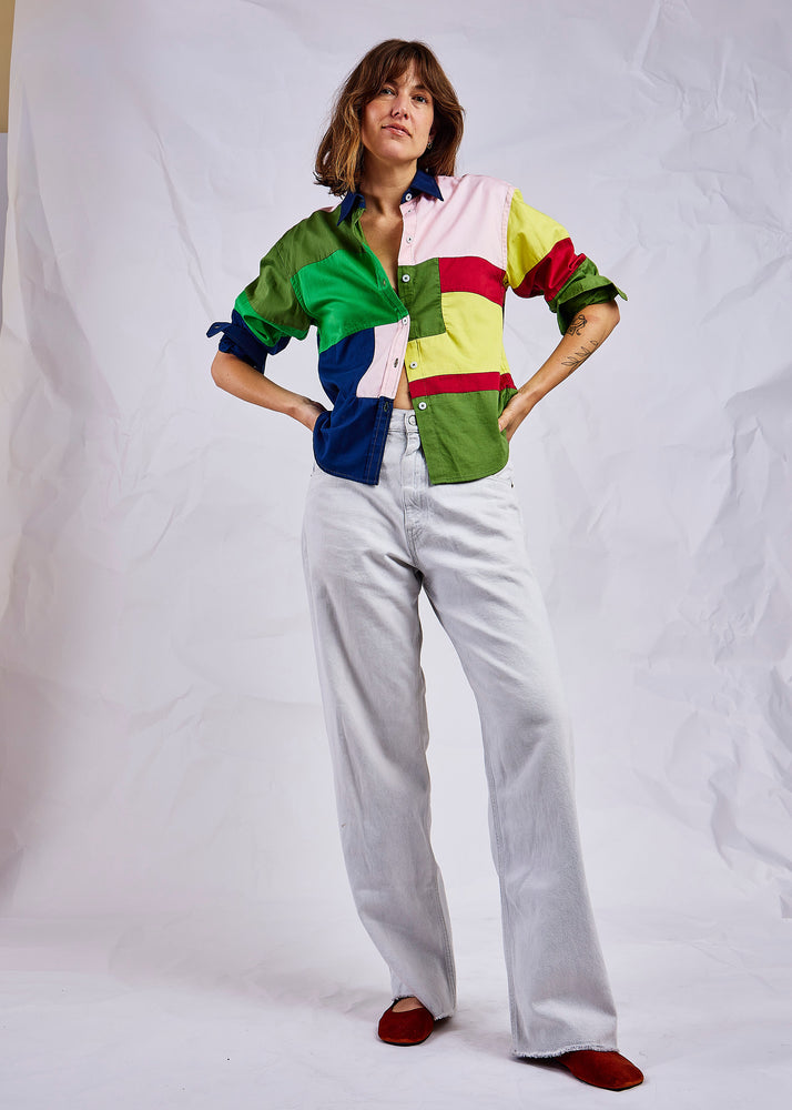 men's color block dress shirt Men's Vertical Colour Block Shirt Warehouse One