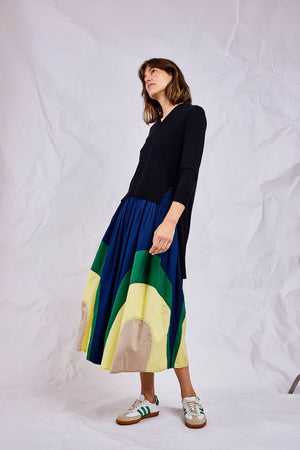 Navy Sunrise Skirt