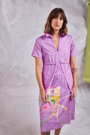 Peony Watercolor Wire Collar Dress