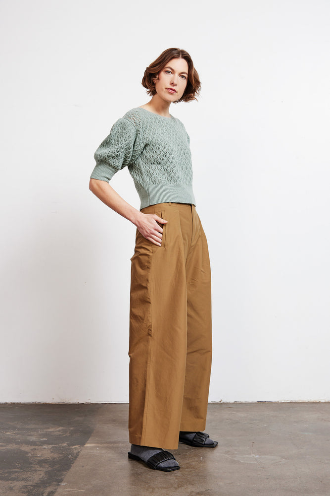 
            
                Load image into Gallery viewer, Celadon Pointelle Stitch Sweater (Eco Collection)
            
        