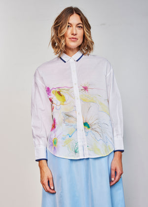 Watercolor Floral V-Back Shirt
