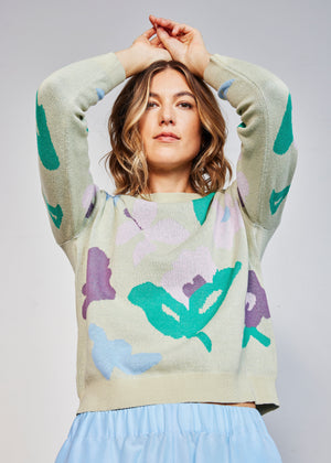 
            
                Load image into Gallery viewer, Celadon Spring Bloom Sweater
            
        