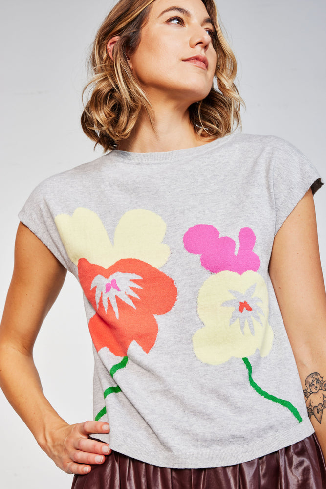
            
                Load image into Gallery viewer, Grey Melange Reversible Pansy S/S Tee
            
        